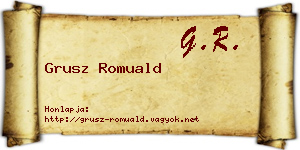 Grusz Romuald névjegykártya
